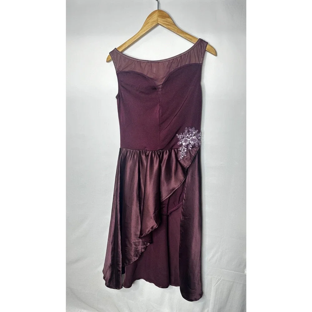 WEISSMAN Youth Dance Burgundy Plum Purple Costume Dress Chasing Cars XSC